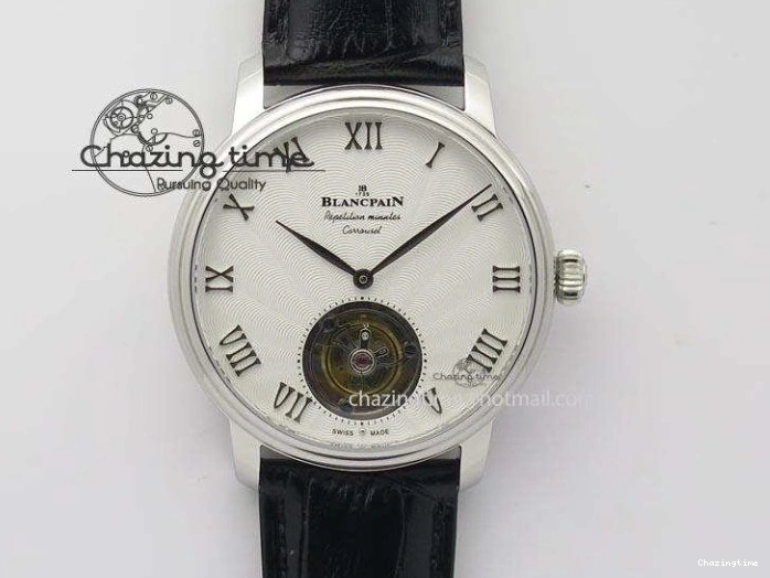 0302 Villeret 6654 SS Complicated Function OMF 1:1 Best Edition White Dial on Brown Leather Strap A6654 V Popular 7904